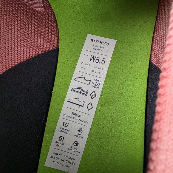 Rothys the High Point Women's US Size 8.5 Pink Coral Tulip Knit Classic - Picture 9 of 9